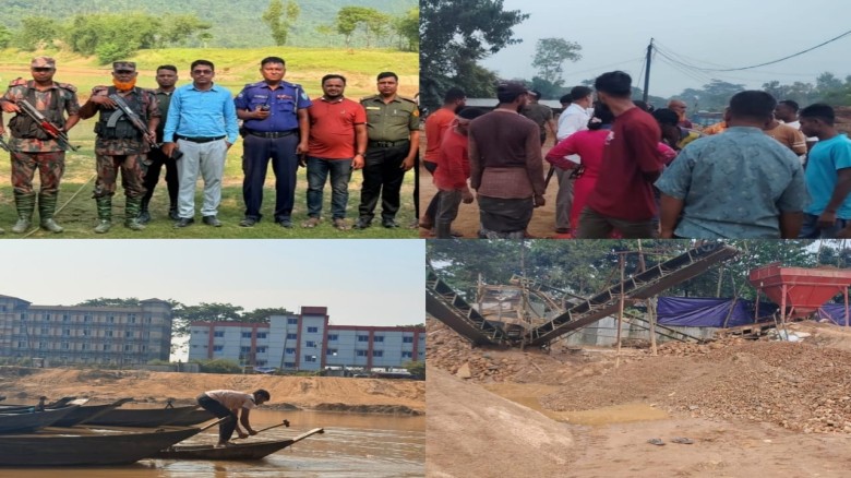 Jaintapur Operation: Tk 50,000 Fine, 15 Illegal Sand-Extract