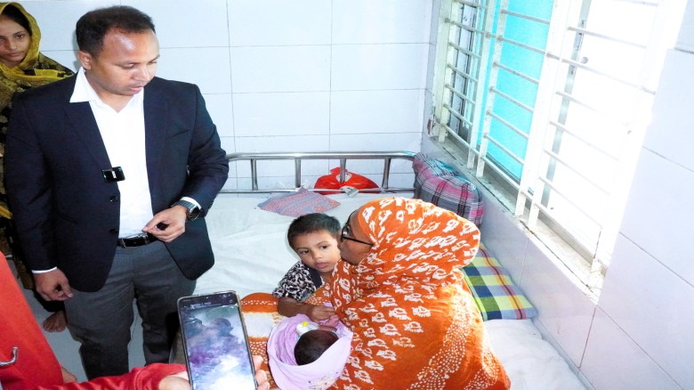 In Keraniganj, the responsibility of an abandoned newborn was taken by the UNO