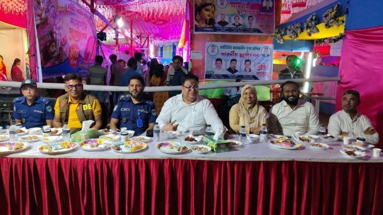 Bagerhat DC and Police Superintendent Inspect Durga Puja Mandap, Review Security Arrangements